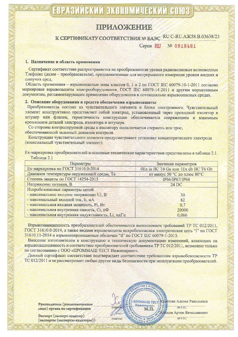 Сертификация ТЭКФЛЕКС